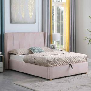 Ashburton Velvet Ottoman Storage Double Bed in Pink