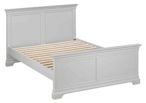 Cavara Wooden High Foot End Double Bed in Pebble Grey