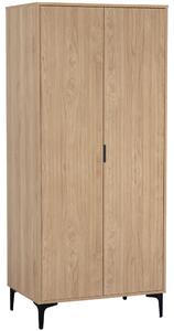 Merano Wooden Wardrobe with 2 Doors in Oak and Black