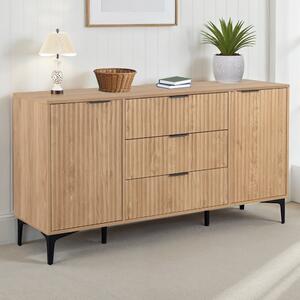 Merano Wooden Sideboard With 2 Doors 3 Drawers in Oak and Black