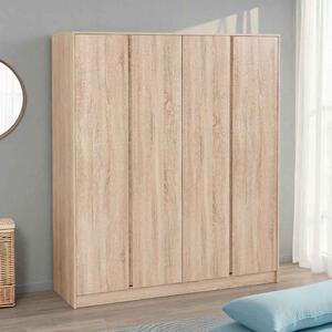 Mcgowan Wooden Wardrobe With 4 Doors in Sonoma Oak