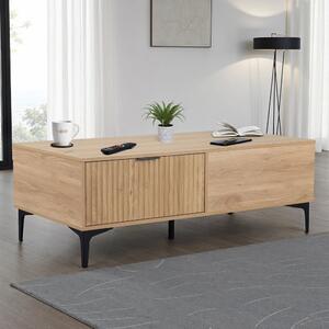 Merano Wooden Coffee Table with 2 Drawers in Oak and Black