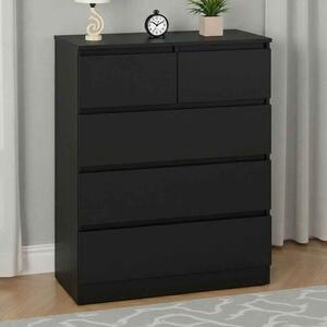 Mcgowan Wooden Chest Of 5 Drawers in Black