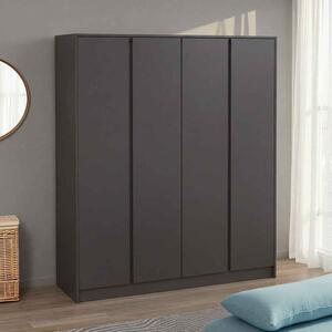 Mcgowan Wooden Wardrobe With 4 Doors in Grey