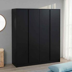 Mcgowan Wooden Wardrobe With 4 Doors in Black