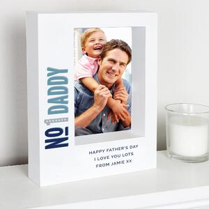 Personalised No.1 Daddy Box Photo Frame White