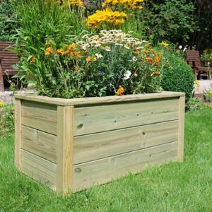 Caledonian Wooden Garden Trough Planter In Light Oak