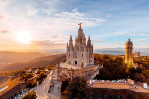 Photography Tibidabo mountain and Sagrat Cor church, Alexander Spatari