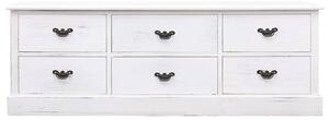 TV Cabinet Antique White 108x30x40 cm Solid Wood Paulownia