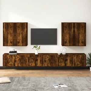 8 Piece TV Cabinet Set Smoked Oak Engineered Wood