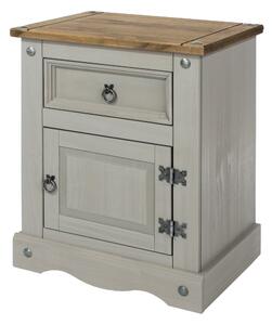 Sadona Grey Wax Pine 1 Door, 1 Drawer Bedside Cabinet