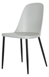 2x Duo Chair, Light Grey Plastic Seat With Black Metal Legs