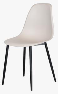 2x Curve Chair, Calico Plastic Seat With Black Metal Legs