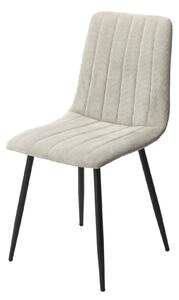 2x Straight Stitch Lt Grey Cord Dining Chair, Black Tapered Legs