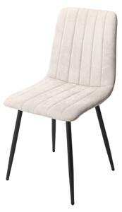 2x Straight Stitch Natural Dining Chair, Black Tapered Legs
