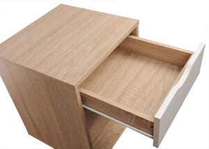 Dallone Nightstand With One Drawer Sonoma Oak & White