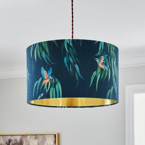 Kingfisher Drum Lamp Shade Teal (Blue)