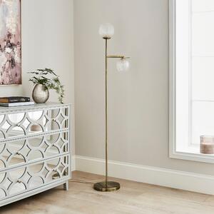 Cassia Pressed Glass Mother and Child Adjustable Floor Lamp Clear