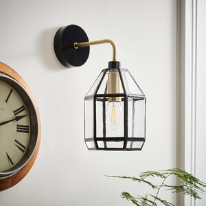 Industrial Painted Glass Wall Light Clear