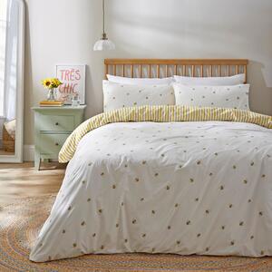 Bees Yellow Duvet Cover and Pillowcase Set Yellow