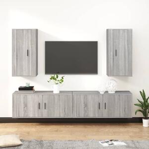 4 Piece TV Cabinet Set Grey Sonoma Engineered Wood