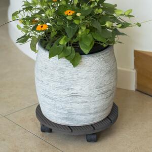 Nature Plant Trolley Round Ø30 cm Anthracite Wood
