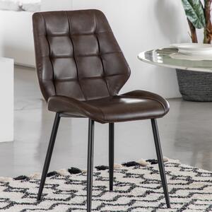 Set of 2 Mesa Faux Leather Dining Chairs Brown