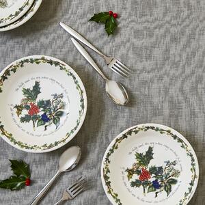 The Holly and the Ivy Set of 6 Pasta Bowls White