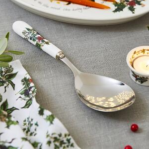 The Holly and the Ivy Large Serving Spoon White