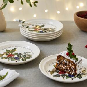 The Holly and the Ivy Set of 6 Side Plates White