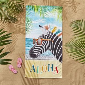 Catherine Lansfield Aloha Zebra Beach Towel 76cm x 160cm Blue