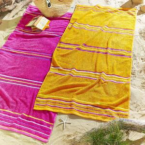 Catherine Lansfield Rainbow Beach Towel Pair 76cm x 160cm Pink