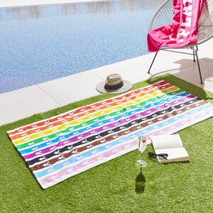 Playboy Rainbow Bunny Beach Towel 76cm x 160cm Bright