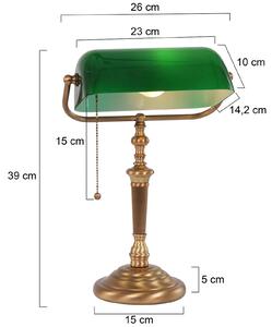 Steinhauer Ancilla desk lamp, glass lampshade, bronze/green