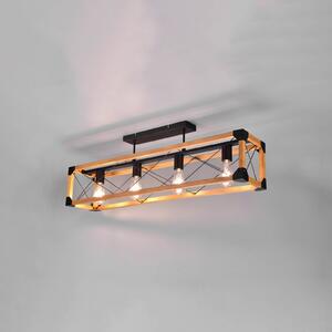 Trio Lighting Tenali ceiling lamp, wooden lampshade, 4-bulb