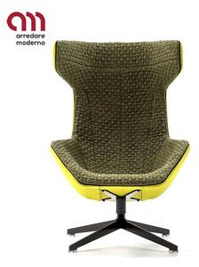 Take a line for a walk Moroso Quilted swivel armchair