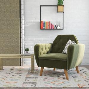 Teresa Velvet Memory Foam Accent Chair Green