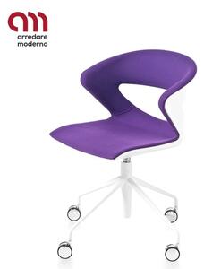 Kicca Kastel 4 legs swivel office chair with castors-gaslift