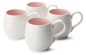 Sophie Conran for Portmeirion Set of 4 Honey Pot Mugs Pink White