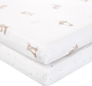 Pack of 2 Baby Bears Cotton Fitted Sheets Natural