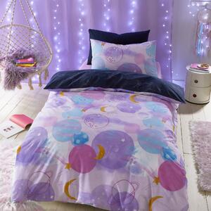 Lilac Space Duvet Cover and Pillowcase Set Purple