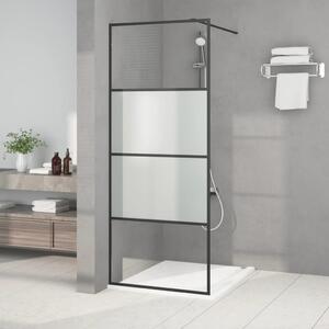 Walk-in Shower Wall Black 80x195 cm Half Frosted ESG Glass