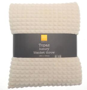 Topaz Fleece Blanket Ivory