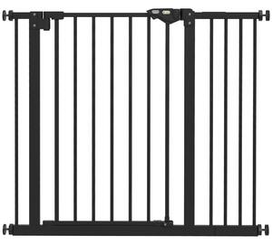 PawHut Dog Gate for Stairs Dog Gate Pet Gate with Openable Metal Frame, Slide and Lift the Handle to Pass, 74-94Wcm, Black Aosom UK