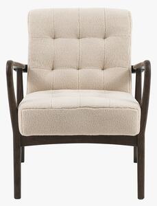 Brad Faux Sheepskin Armchair in Cream