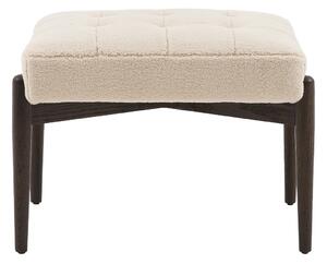 Brad Faux Sheepskin Footstool in Cream