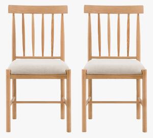Harvest Upholstered Dining Chair in Natural, Set of 2