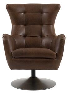 Scott Lounge Swivel Chair in Brown Leather