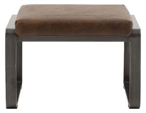 Spencer Leather Footstool in Brown