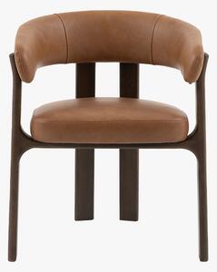 Amos Dining Chair in Brown Leather